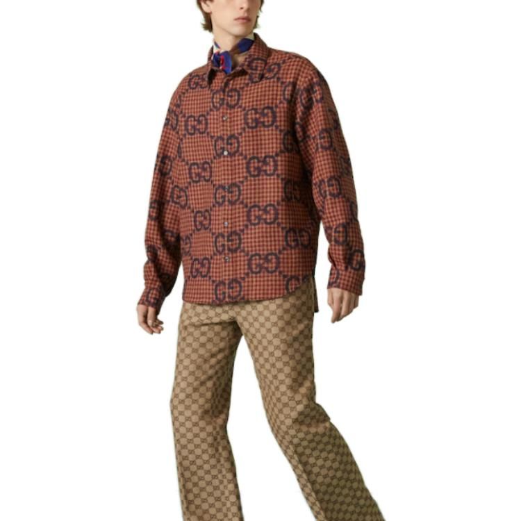 Gucci Maxi GG Gingham Wool Shirt 'Red Blue' 756842-ZAOBM-6253 sold by KicksCrew product image thumbnail 2