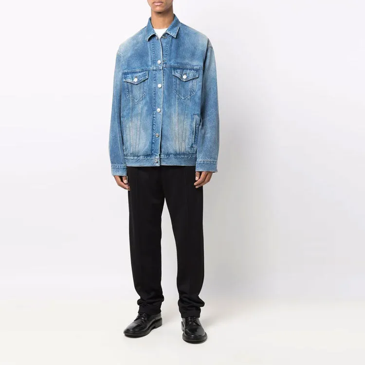 Balenciaga BB Sprayed Denim Jacket Large Fit 'Electric Blue Fuchsia' 678354TCW030406 sold by KicksCrew product image thumbnail 2