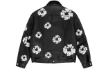 Denim Tears x Levi's FW23 Leather Cotton Wreath Type Iii Jacket 'Black' A5613-0000 sold by KicksCrew