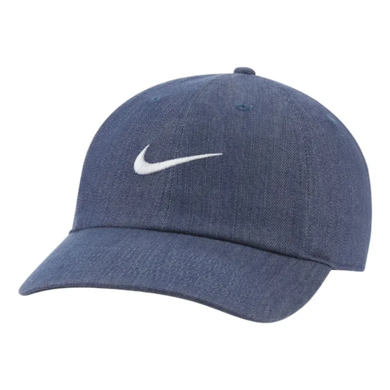 Nike Sportswear Heritage86 Swoosh Denim Hat 'Midnight Navy' DJ6220-410 sold by KicksCrew