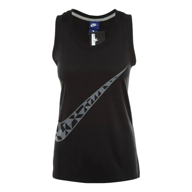 (WMNS) Nike Logo Sportswear Tank Top 'Black Grey' 844708-010 sold by KicksCrew