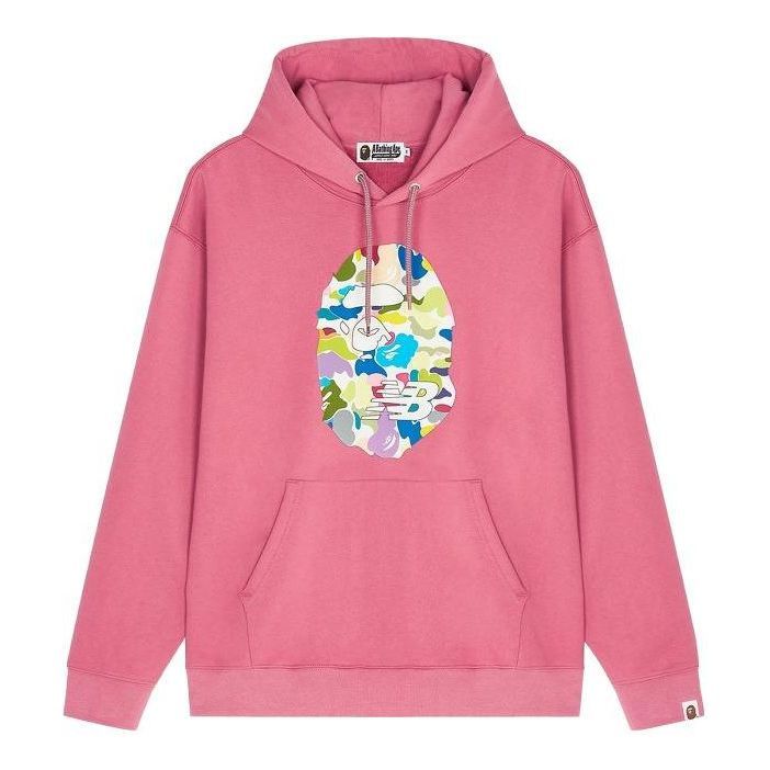 New Balance x BAPE Ape Head Relaxed Fit Pullover Hoodie 'Pink Multi' BPSW00000-RDX sold by KicksCrew