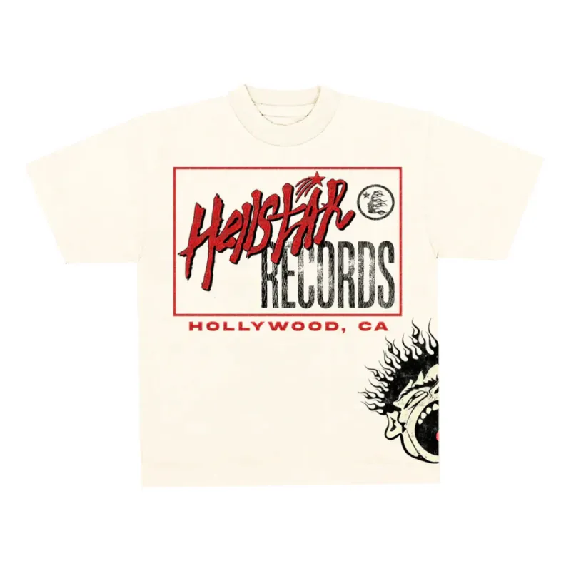 Hellstar Records T-Shirt 'Cream White' HSRC722 made by Hellstar