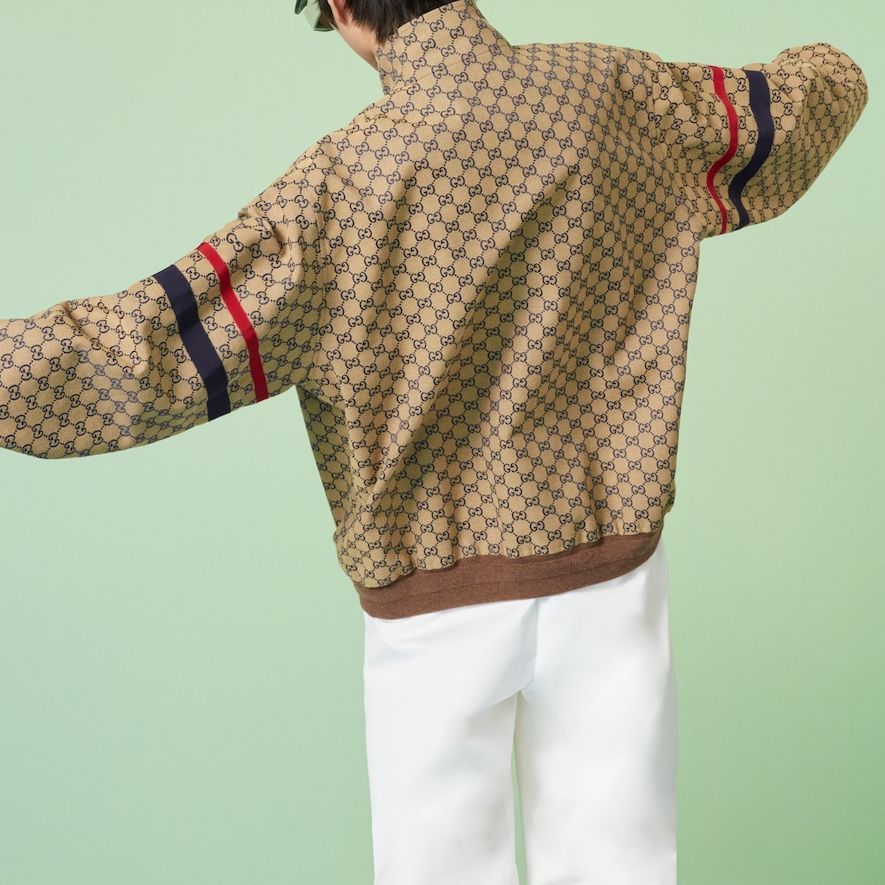 Gucci GG Cotton Canvas Zip Jacket 'Beige Blue' 742835-Z8BJJ-9120 sold by KicksCrew product image thumbnail 3