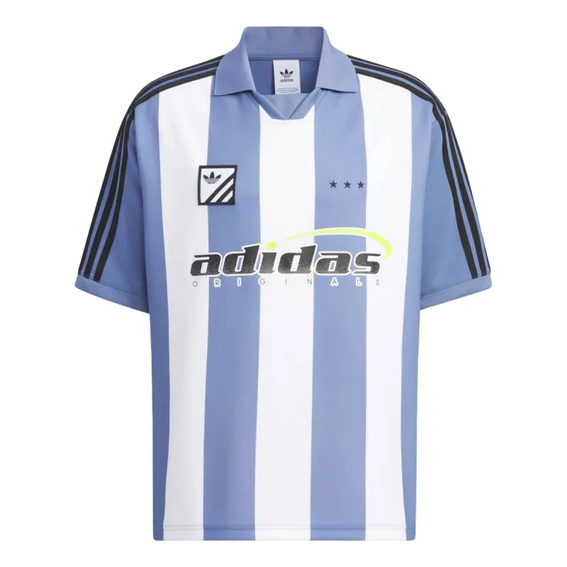 adidas Trefoil Logo Play Football Graphic Polo Shirt Asia Sizing 'Blue White' IW6308 sold by KicksCrew