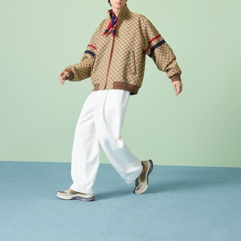 Gucci GG Cotton Canvas Zip Jacket 'Beige Blue' 742835-Z8BJJ-9120 sold by KicksCrew product image thumbnail 2