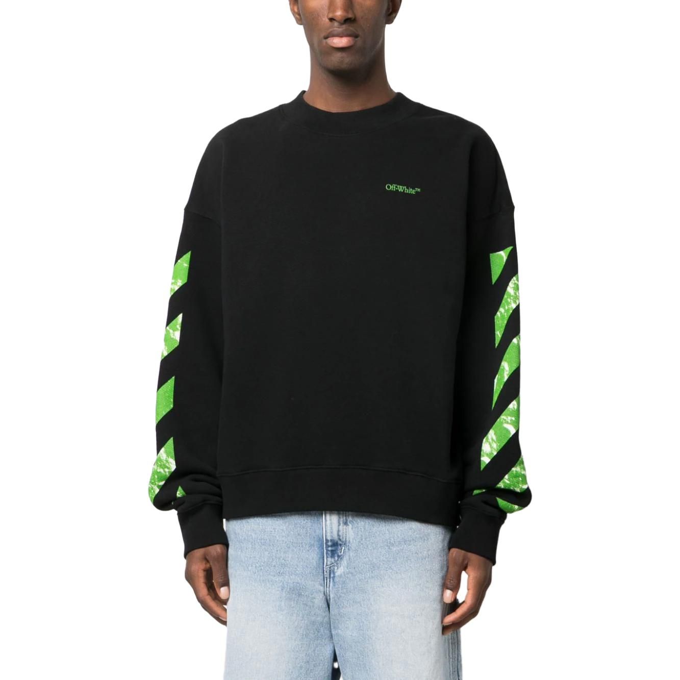 Off-White Diag Stripe Cotton Sweatshirt 'Black' OMBA054F23FLE0081050 sold by KicksCrew product image thumbnail 2