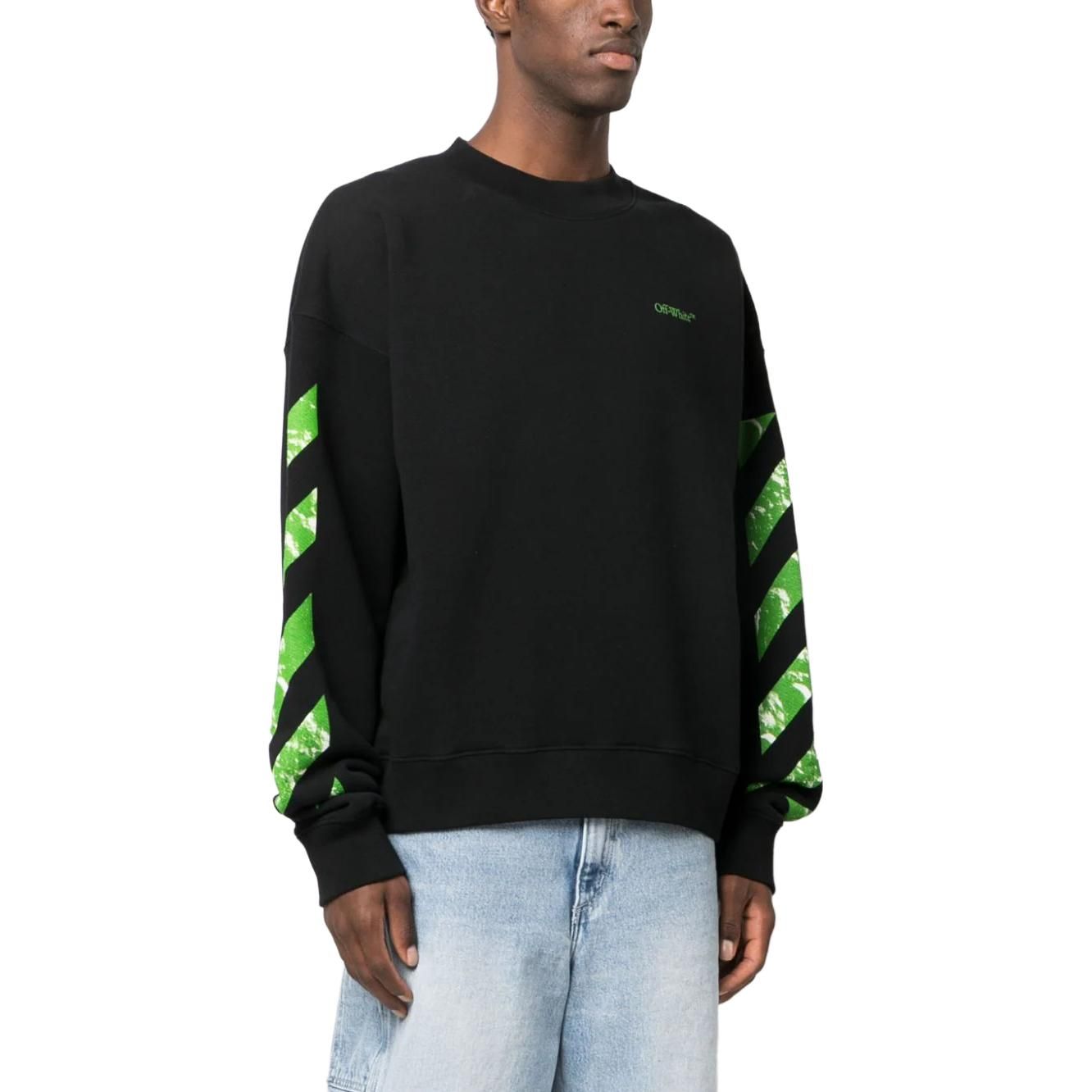 Off-White Diag Stripe Cotton Sweatshirt 'Black' OMBA054F23FLE0081050 sold by KicksCrew product image thumbnail 4