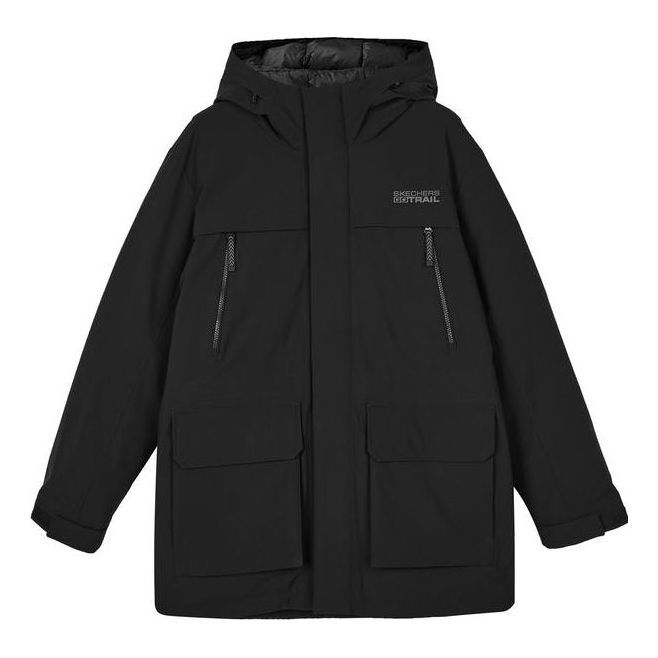 Skechers Woven Windproof Down Jacket 'Black' L423M155-0018 sold by KicksCrew