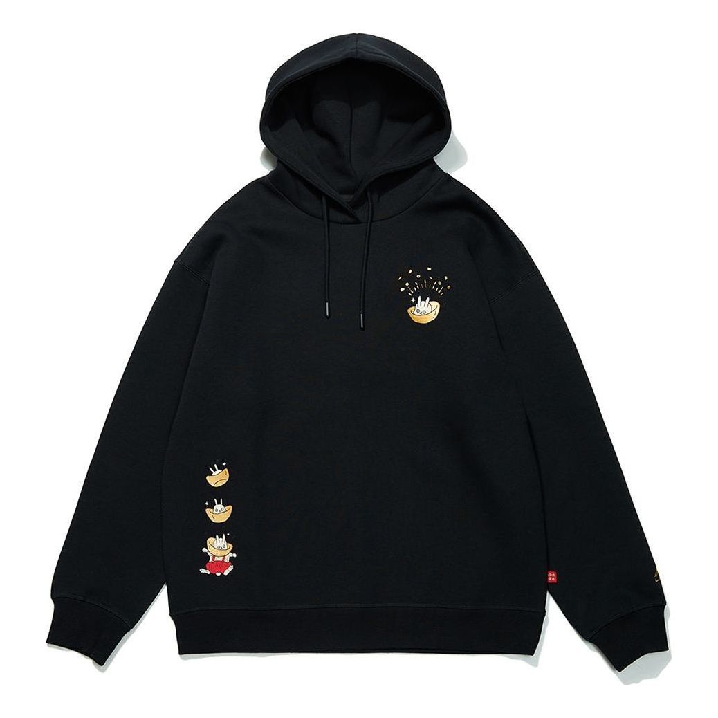 (WMNS) Li-Ning Rijindoujin Cartoon Graphic Hoodie 'Black' AWDT056-2 sold by KicksCrew