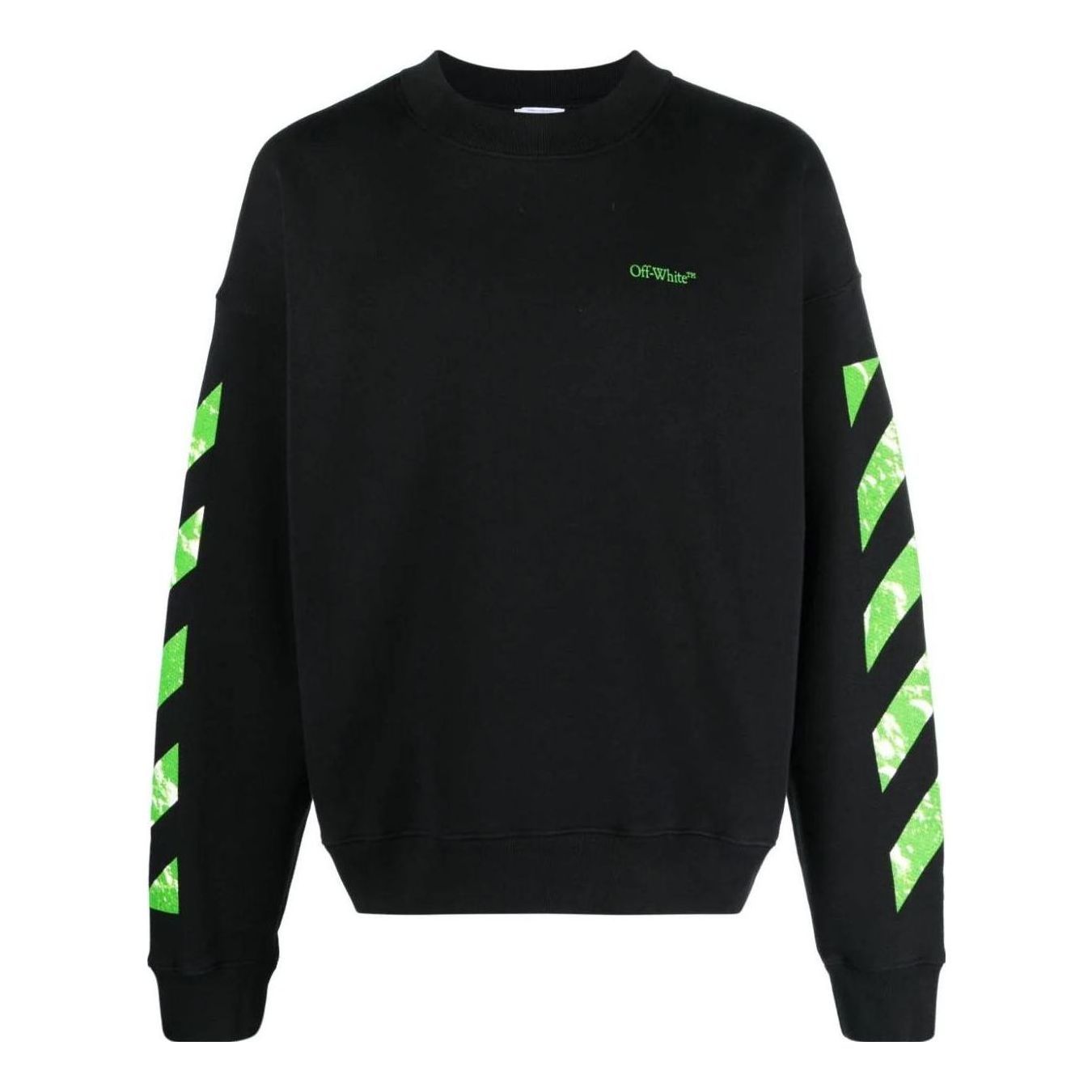 Off-White Diag Stripe Cotton Sweatshirt 'Black' OMBA054F23FLE0081050 sold by KicksCrew