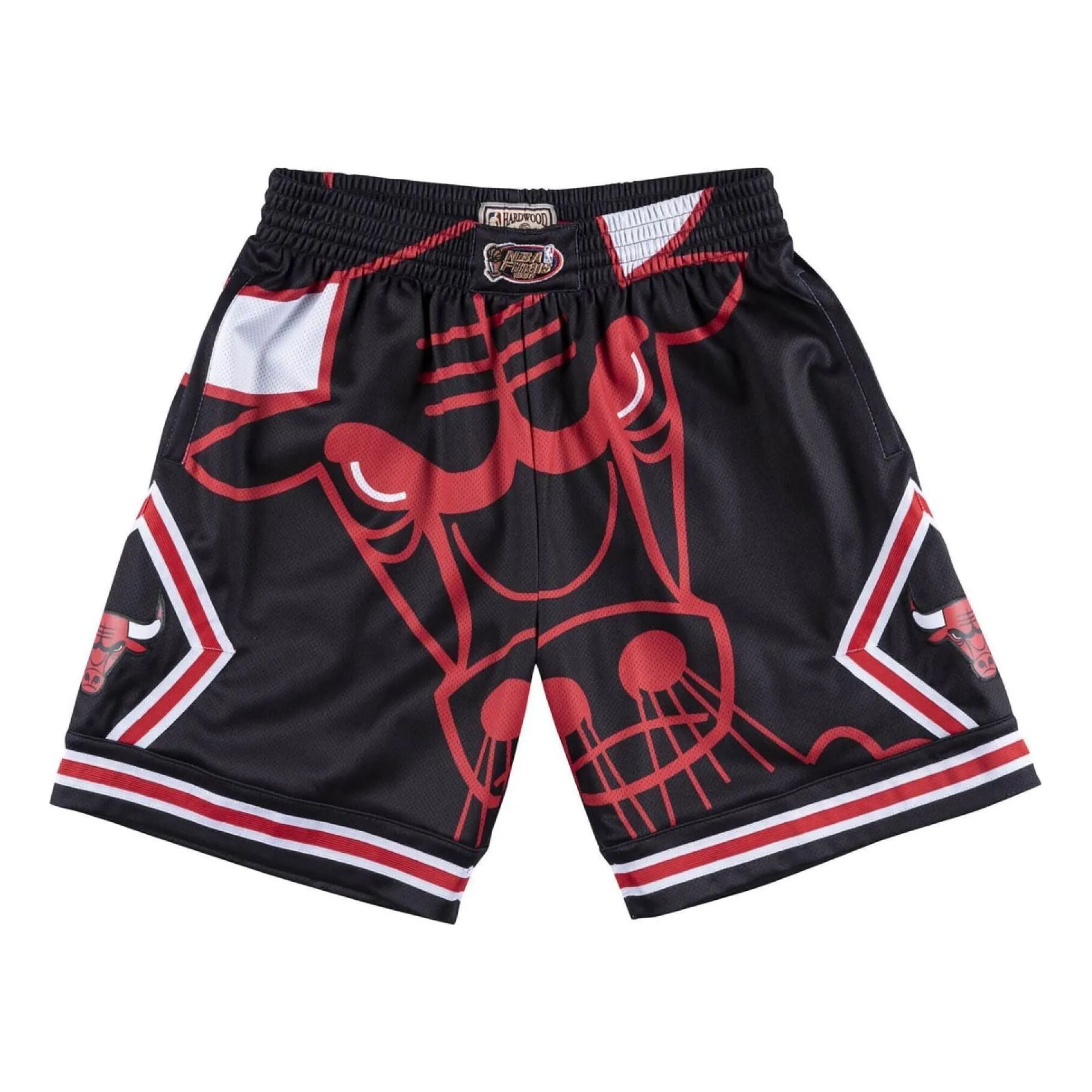 Mitchell & Ness x NBA Chicago Bulls 1997-98 Big Face Shorts 'Black' SHORBW19069-CBUBLCK97 sold by KicksCrew