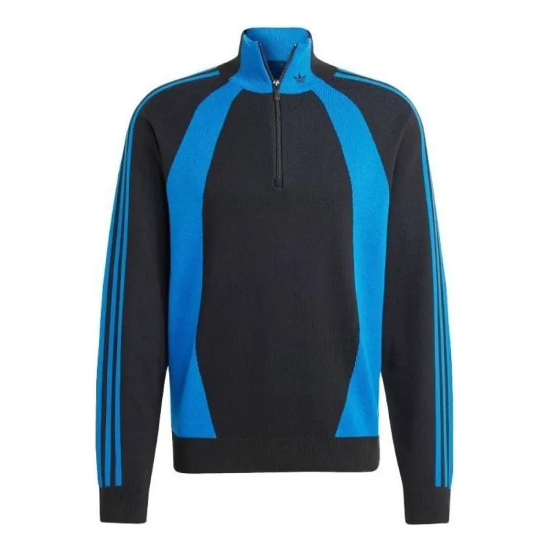adidas Quarter-Zip Jumper 'Blue Black' IR7127 sold by KicksCrew