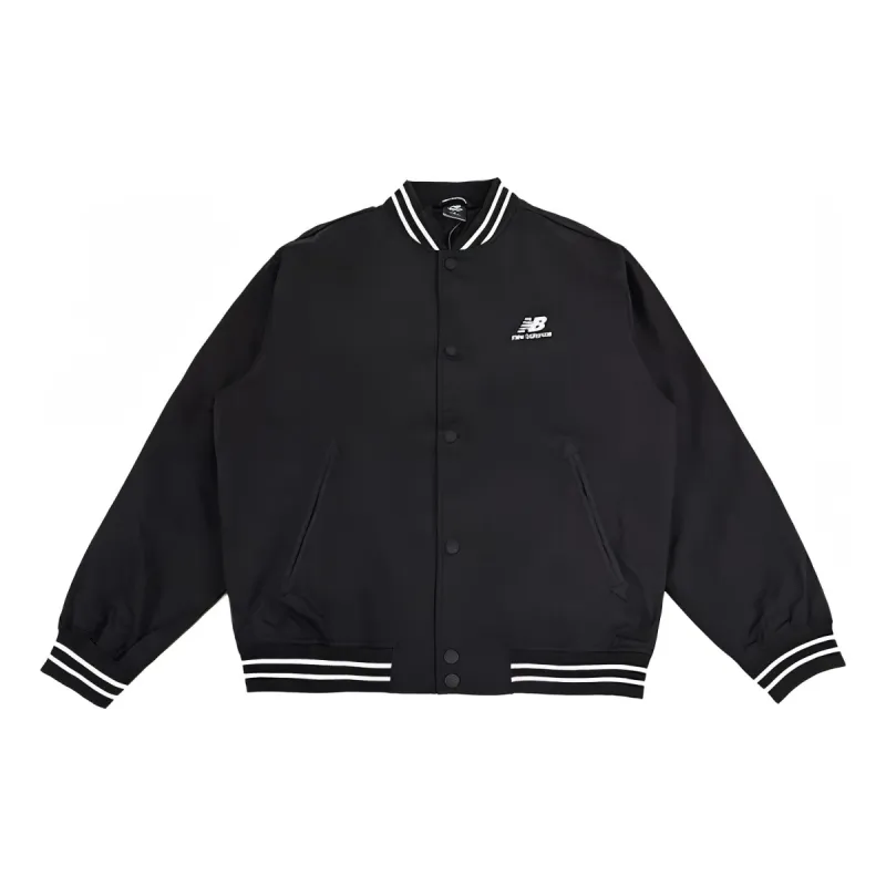 New Balance Logo SDS Baseball Jacket 'Black' AMJ33362-BK made by New Balance
