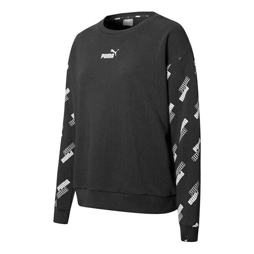 (WMNS) Puma Power Aop Crew Sweater 'Black' 847695-01 sold by KicksCrew