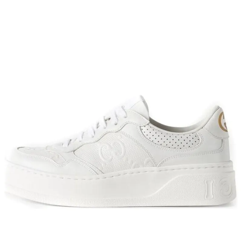 (WMNS) GUCCI GG Embossed Sneaker 'White' 670408-1XL10-9014 sold by KicksCrew