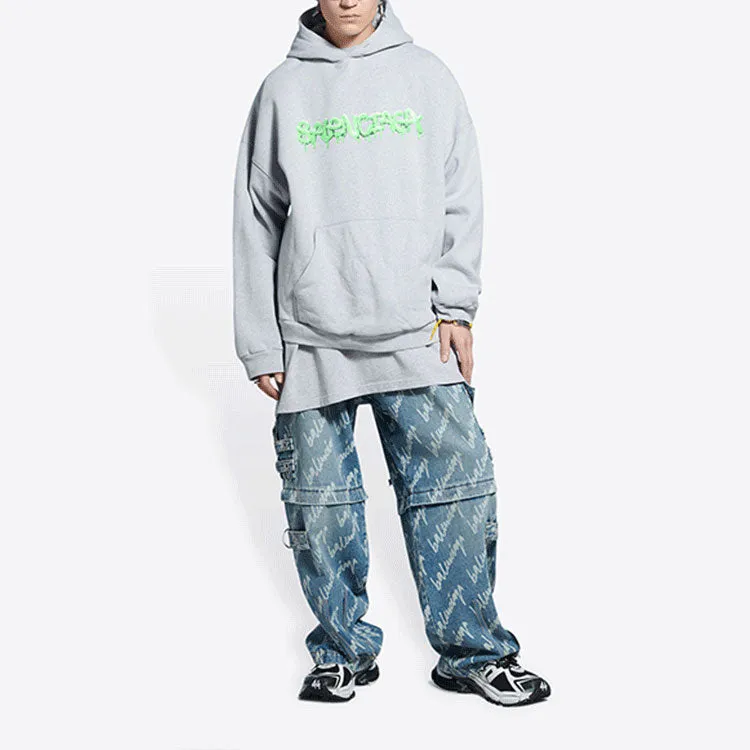 Balenciaga Slime Hoodie Wide Fit 'Grey Green' 674986TLVF21203 sold by KicksCrew product image thumbnail 3