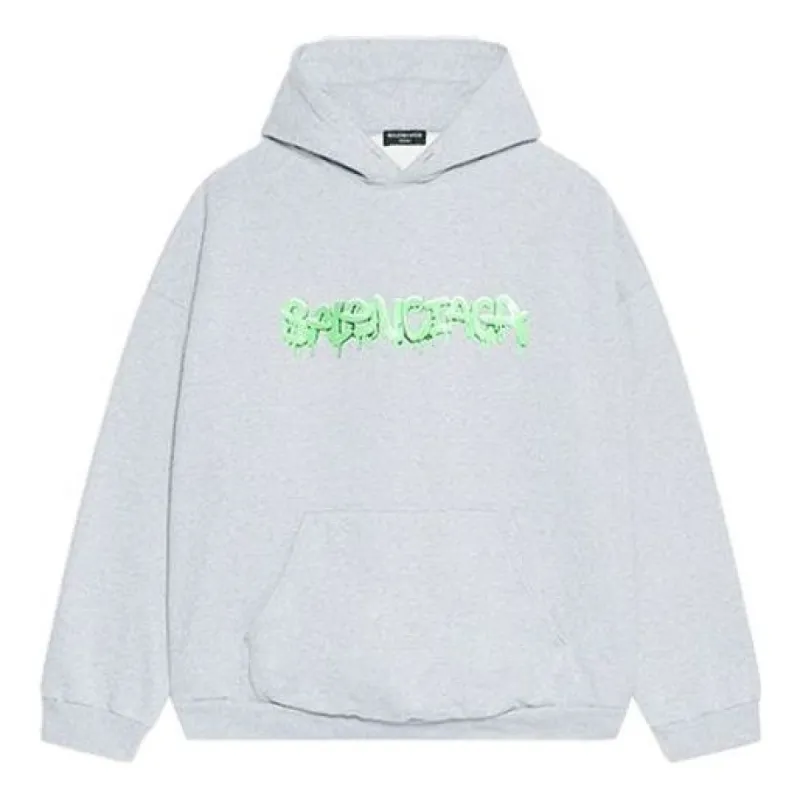 Balenciaga Slime Hoodie Wide Fit 'Grey Green' 674986TLVF21203 sold by KicksCrew