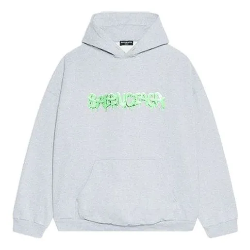 Balenciaga Slime Hoodie Wide Fit 'Grey Green' 674986TLVF21203 sold by KicksCrew