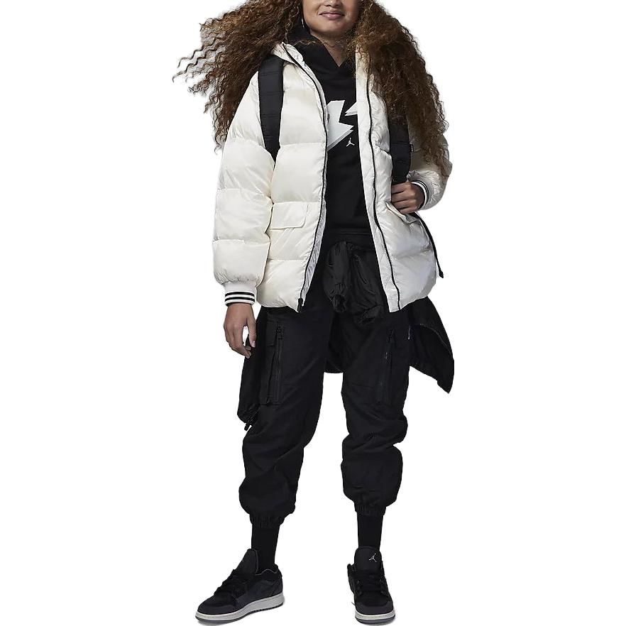 (GS) Air Jordan Jumpman Logo Puffer Jacket 'White' FV2746-133 sold by KicksCrew product image thumbnail 4