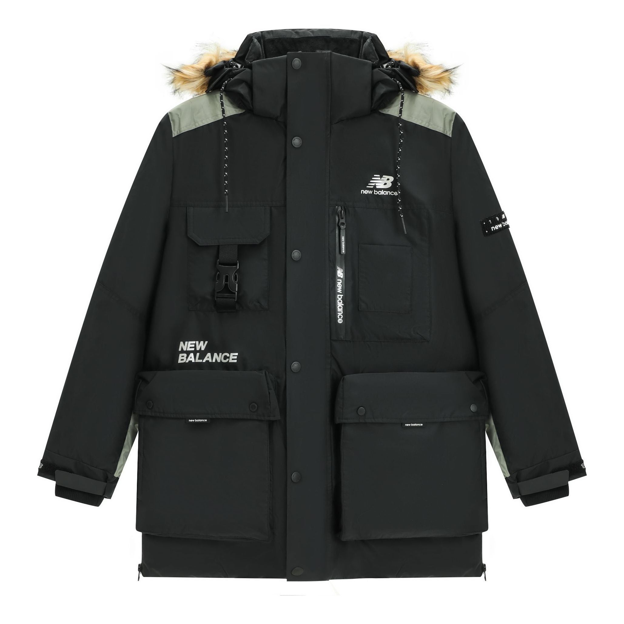 New Balance Logo Classic Down Jacket 'Black Grey' AMJ14300-BK sold by KicksCrew