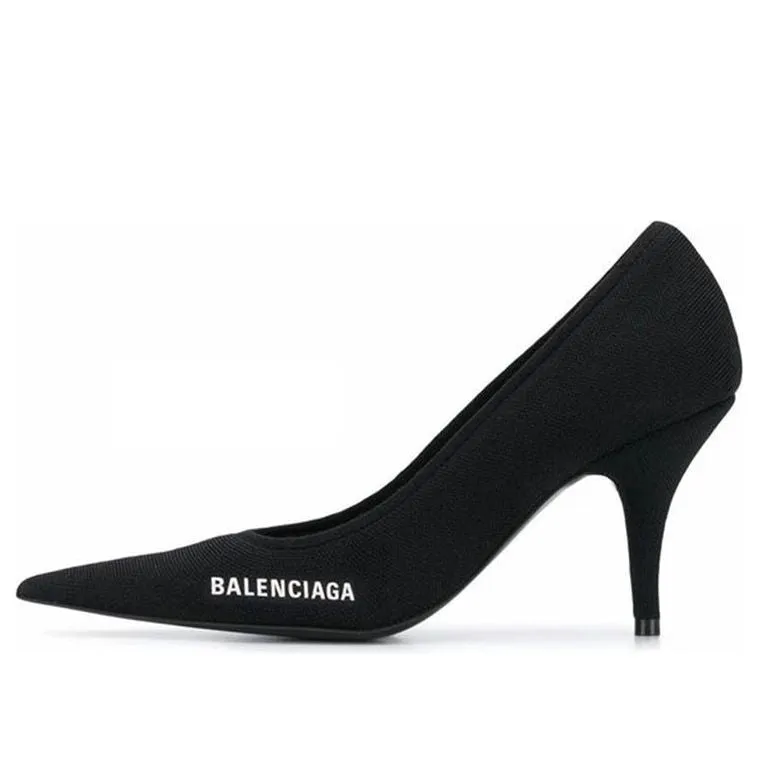 (WMNS) Balenciaga Knife Knit 80mm Pump Heels 'Black' 628602W18021090 sold by KicksCrew