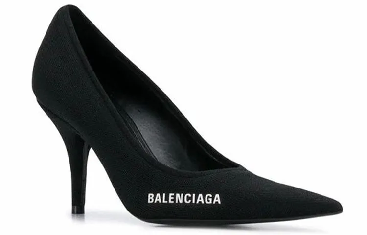 (WMNS) Balenciaga Knife Knit 80mm Pump Heels 'Black' 628602W18021090 sold by KicksCrew product image thumbnail 2