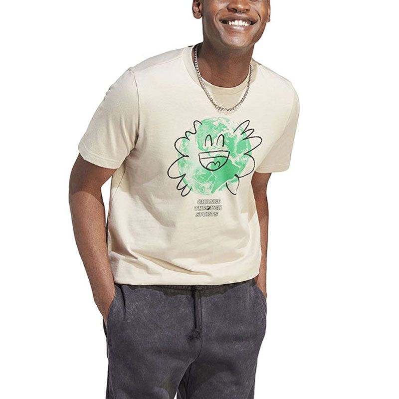 adidas Sportswear Change Through Sports Earth T-Shirt 'Beige Green' IL5407 sold by KicksCrew product image thumbnail 4