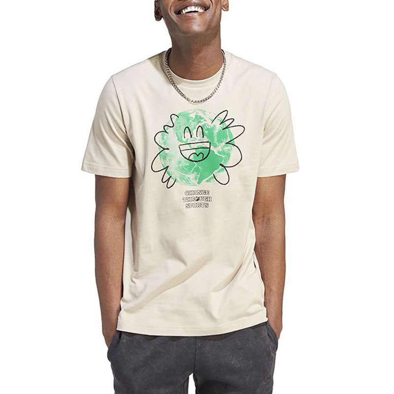 adidas Sportswear Change Through Sports Earth T-Shirt 'Beige Green' IL5407 sold by KicksCrew product image thumbnail 2