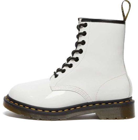 (WMNS) Dr.Martens 1460 Patent Leather Lace Up Boots 'White' 11821104 sold by KicksCrew