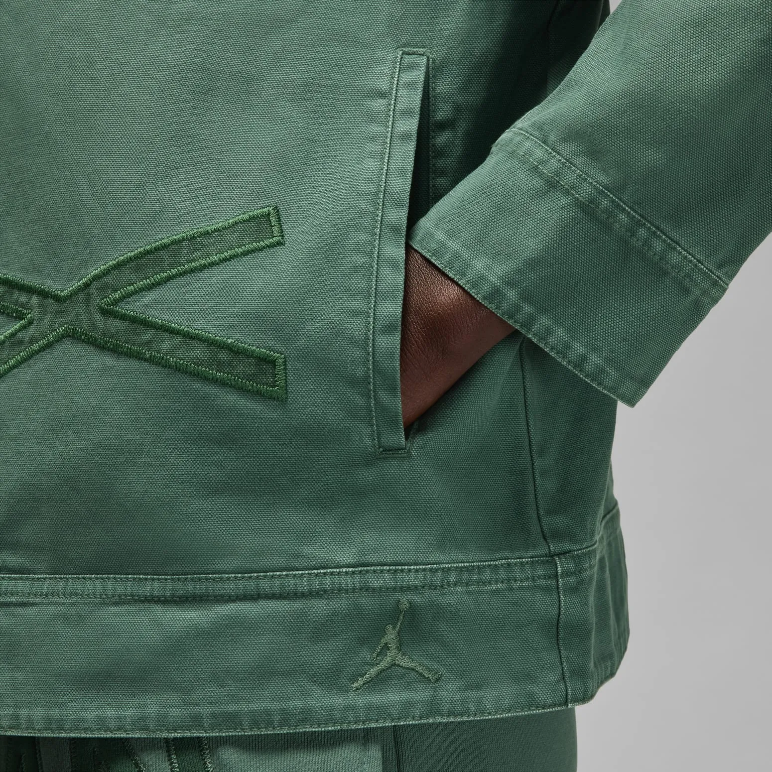 Air Jordan x Nina Chanel Abney Canvas Jacket 'Green' FZ7528-398 sold by KicksCrew product image thumbnail 5