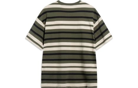 Li-Ning Counterflow Striped T-shirt 'Olive Beige' AHST603-6 sold by KicksCrew