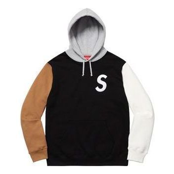 Supreme S Logo Colorblocked Hooded Sweatshirt 'Black Brown White' SUP-SS19-308 sold by KicksCrew