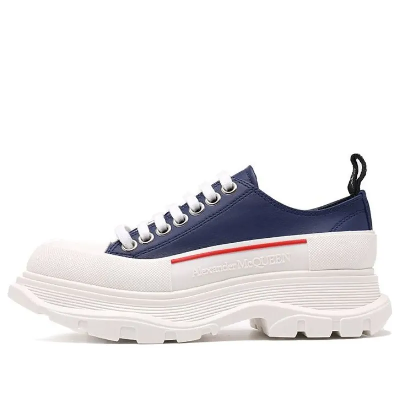 (WMNS) Alexander McQueen Tread Slick Sneakers 'Navy White Red' 702042WHZ624687 sold by KicksCrew