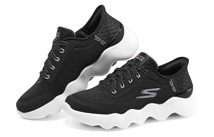 (WMNS) Skechers GO WALK Massage Fit 'Black Lavender' 124916-BKLV sold by KicksCrew product image thumbnail 4