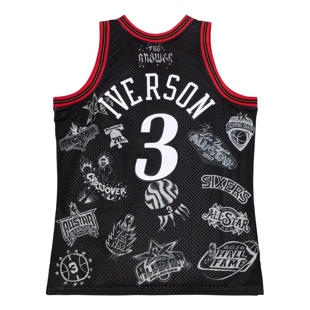 Mitchell & Ness Philadelphia 76ers 1998 World Tour Swingman Jersey 'Allen Iverson 3' SMJYDX21038-P76BLCK sold by KicksCrew product image thumbnail 2
