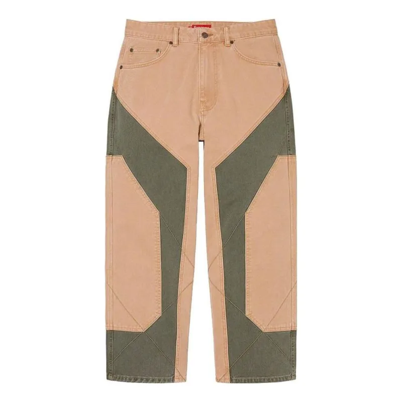 Supreme 2-Tone Paneled Jeans 'Tan Green' SUP-FW22-006 sold by KicksCrew