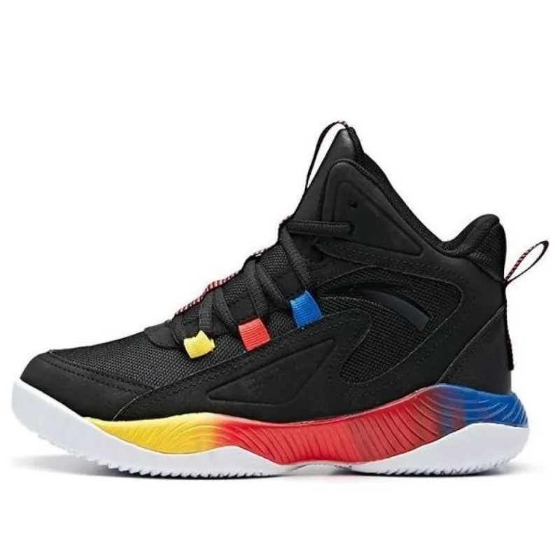 (GS) ANTA High Top Basketball Shoes 'Black Blue Yellow' 312011115B-1 sold by KicksCrew