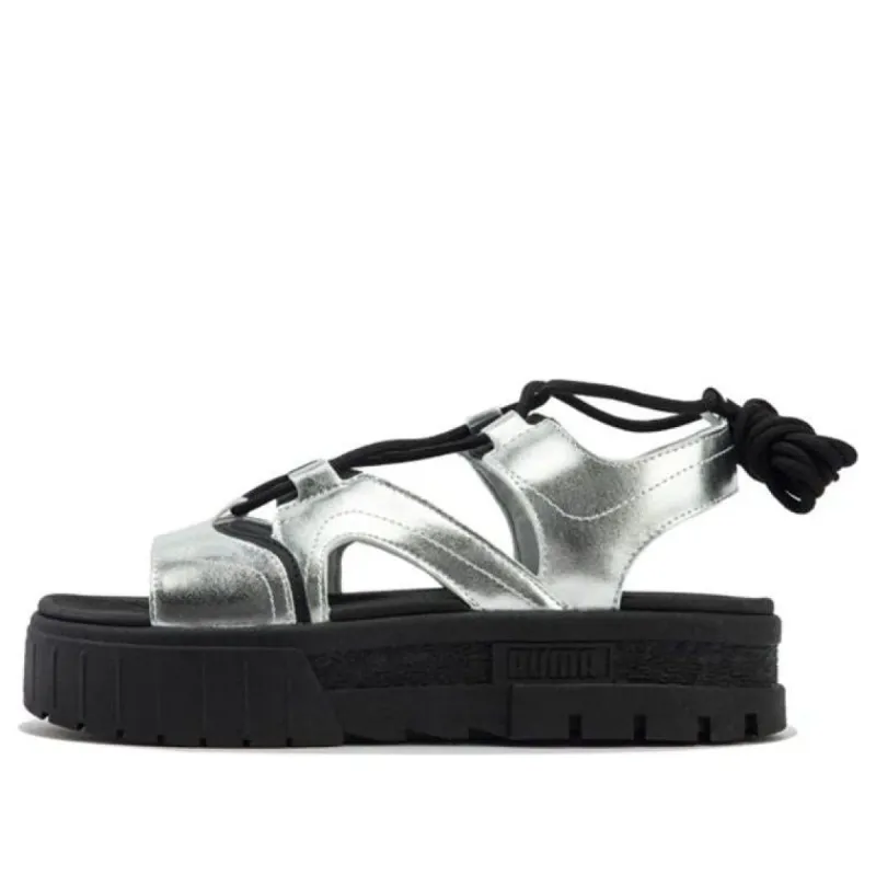 (WMNS) PUMA Cilia Wedge Sandals 'Silver' 399502-01 sold by KicksCrew