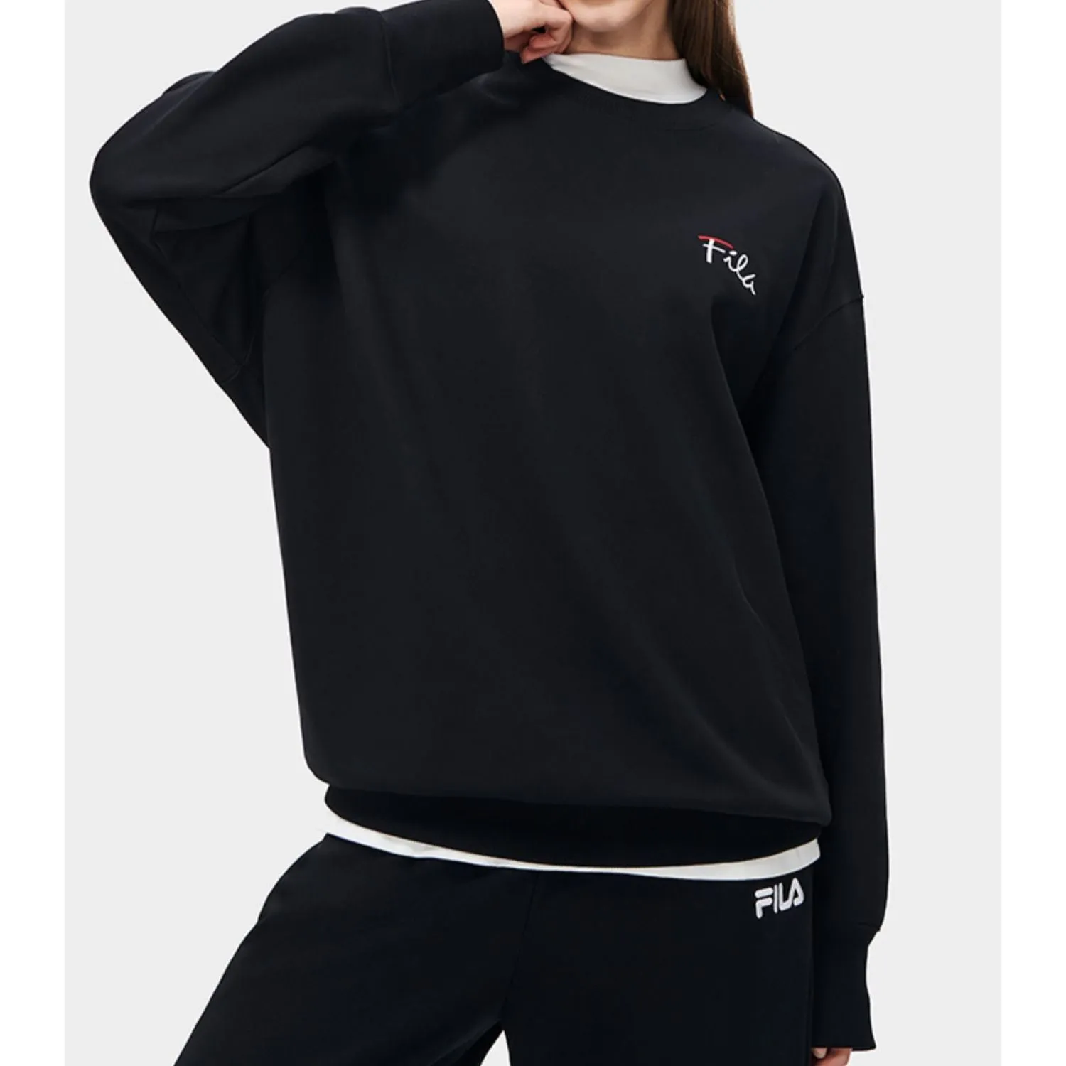 FILA Logo Sweater 'Black' F11U248201F-BK sold by KicksCrew product image thumbnail 3