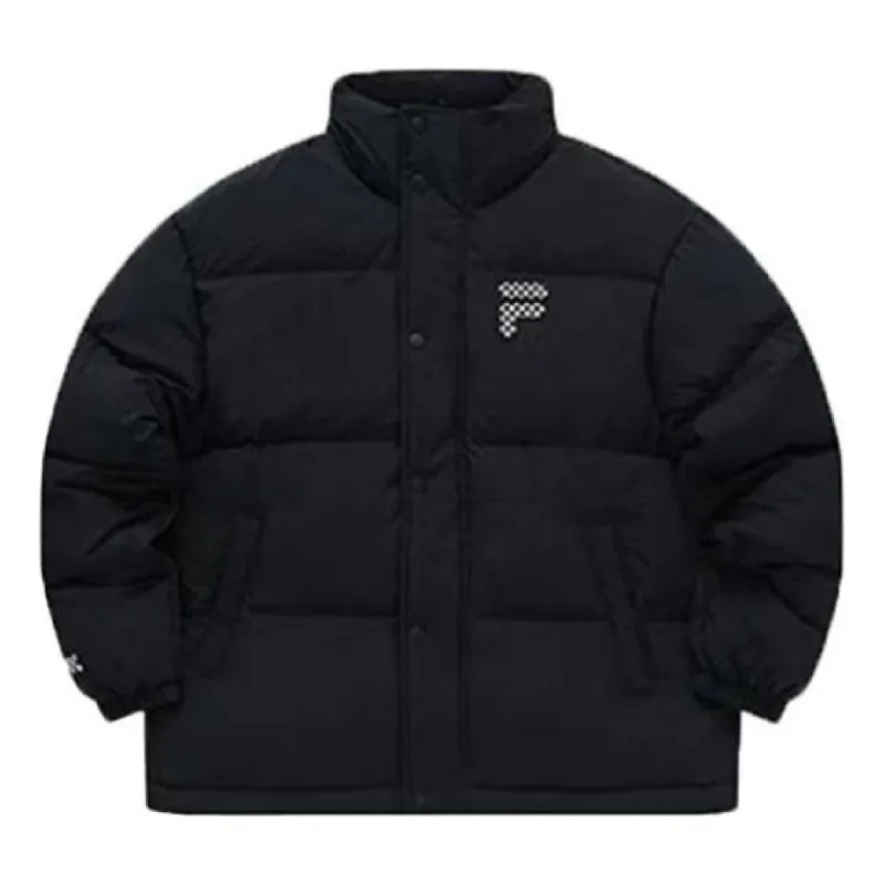 FILA FUSION Logo Printed Down Jacket 'Black' T11U343904F-BK sold by KicksCrew