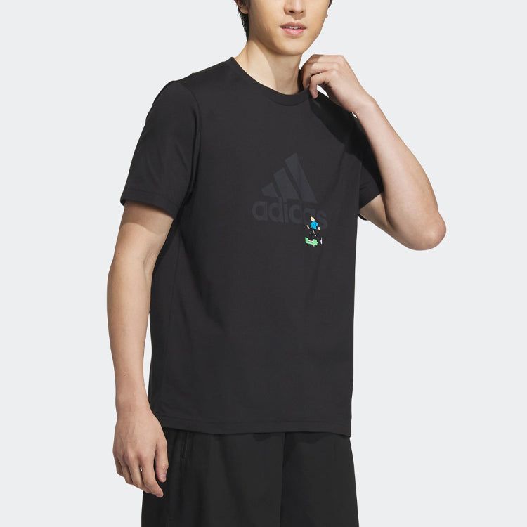 Adidas Graphic Logo T-Shirts 'Black' IA8155 sold by KicksCrew product image thumbnail 4
