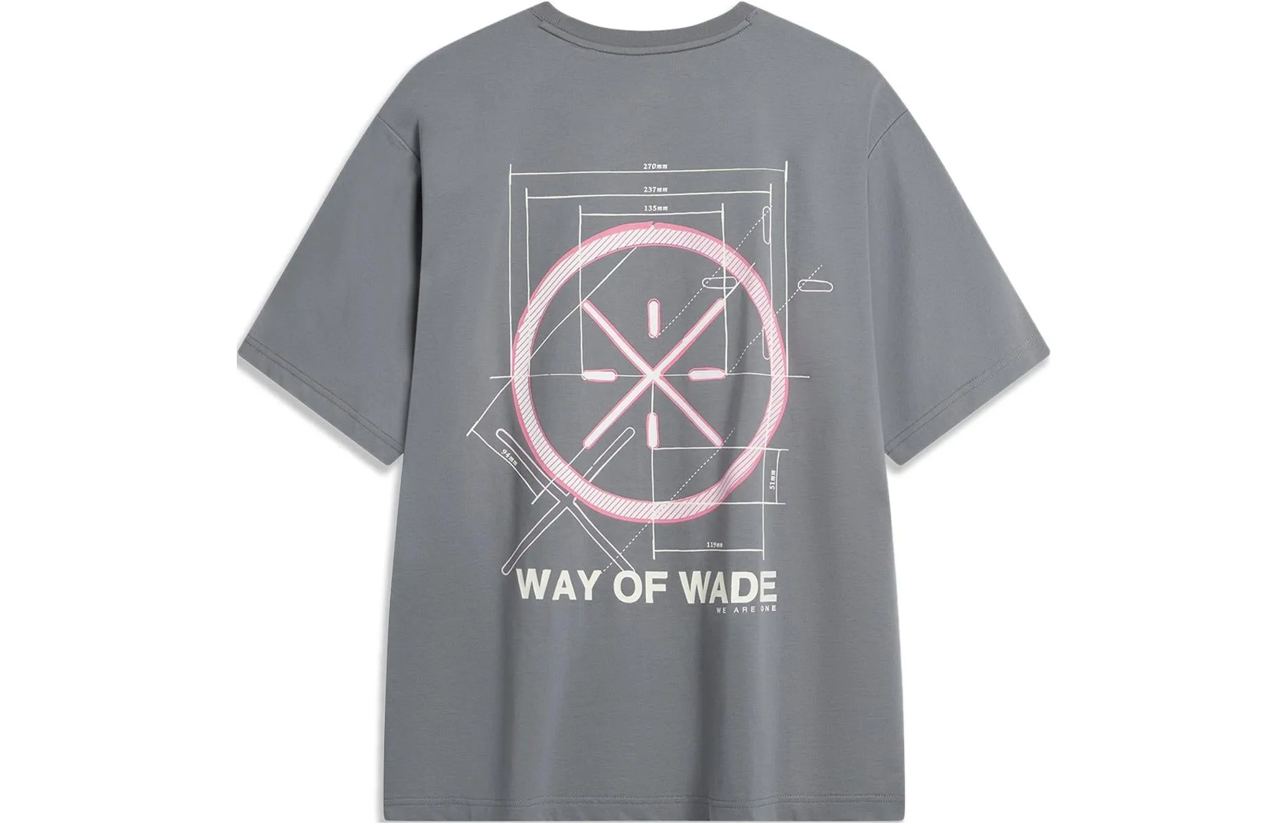 Li-Ning Way Of Wade Graphic T-shirt 'Grey Pink' AHSU363-1 sold by KicksCrew product image thumbnail 2