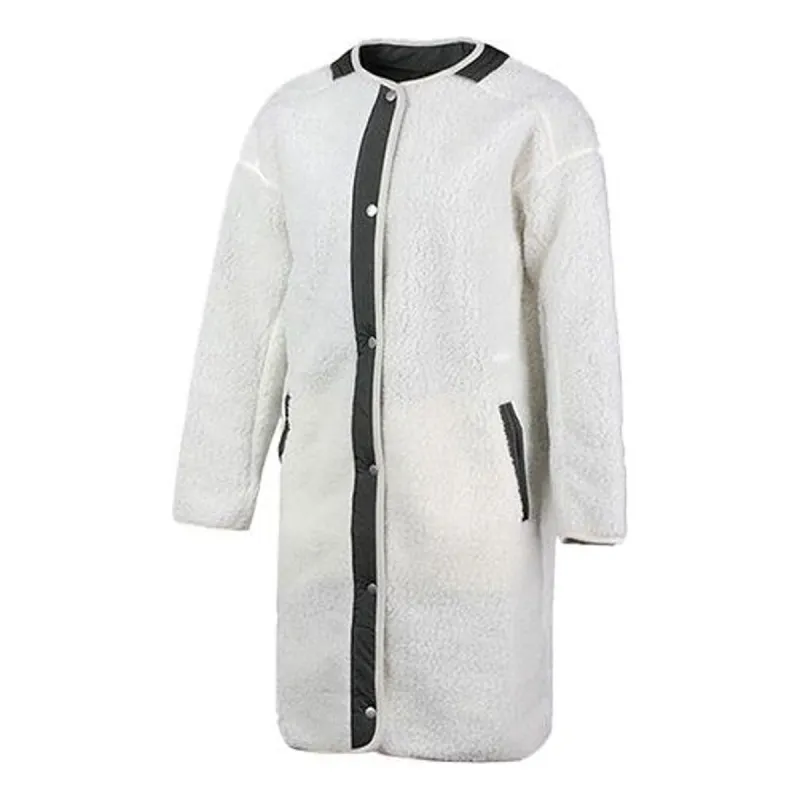 (WMNS) adidas Fleece Jacket  'White Black' ED1510 sold by KicksCrew