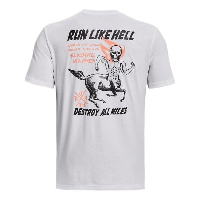 Under Armour Run Like Hell T-shirt 'White' 1376972-100 sold by KicksCrew
