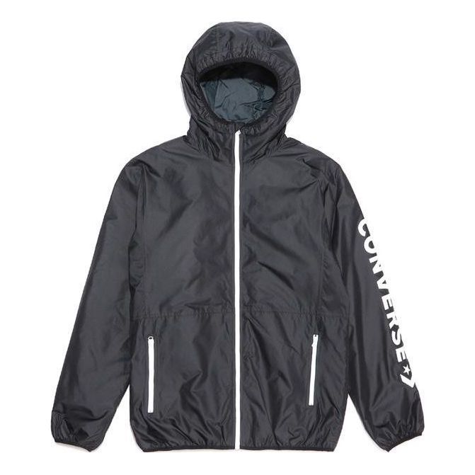 Converse Wordmark Windproof Light Jacket 'Black' 10008250-A02 sold by KicksCrew