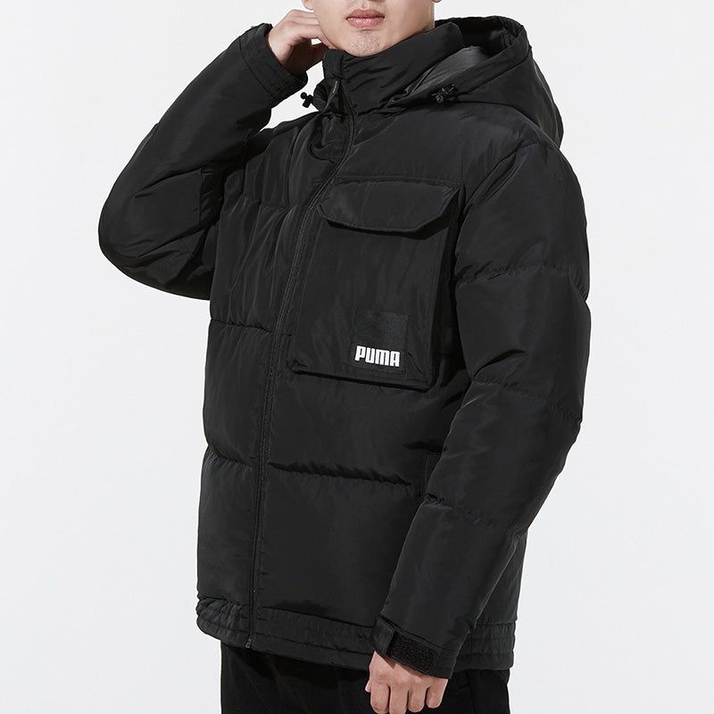 Puma Hoodie Loose Down Jacket 'Black' 532915-01 sold by KicksCrew product image thumbnail 5