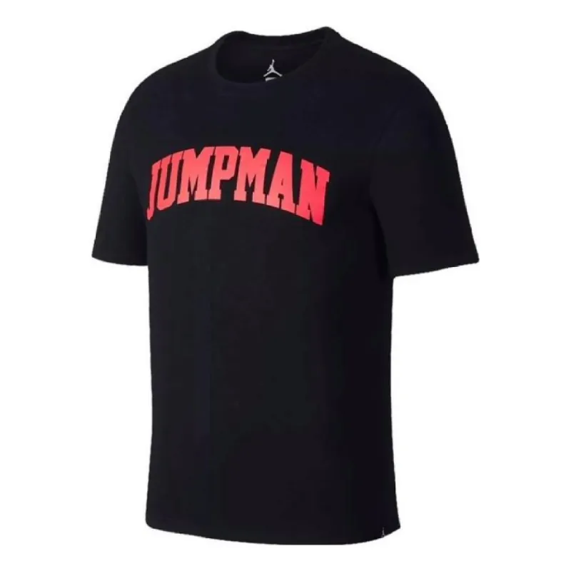 Nike Jordan Letter Printed Casual Short Sleeve T-Shirt 'Black Red' 916055-010 sold by KicksCrew