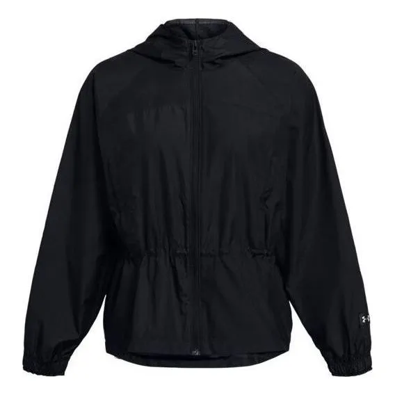 (WMNS) Under Armour Rush Woven Jacket 'Black' 1382726-001 sold by KicksCrew