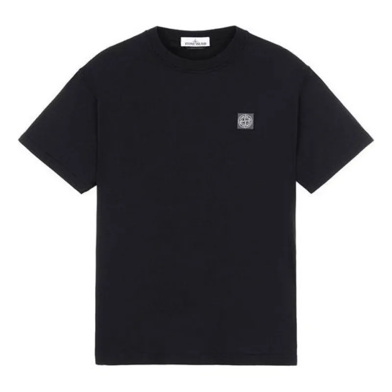 STONE ISLAND Logo T-shirt 'Black' 741523757-V0029 sold by KicksCrew